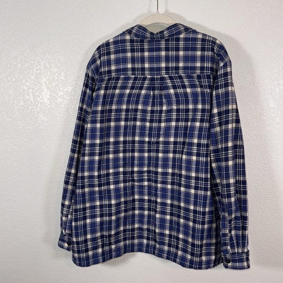 L.L. Bean Blue Plaid Fleece Lined Shacket Size XL REG - Picture 4 of 7